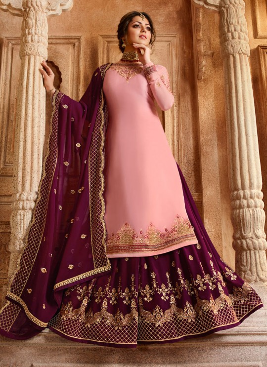 Drashti Dhami Pink Embroidered Wedding Wear Skirt Kameez Nitya Vol 130 3006 By LT Fabrics  SC/013514