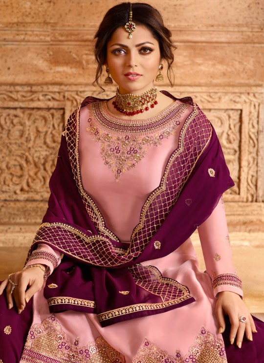 Drashti Dhami Pink Embroidered Wedding Wear Skirt Kameez Nitya Vol 130 3006 By LT Fabrics  SC/013514