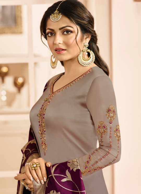 Drashti Dhami Beige Embroidered Wedding Wear Churidar Suits Nitya Vol 131 3109 By LT Fabrics SC/013574