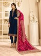 Drashti Dhami Blue Embroidered Wedding Wear Churidar Suits Nitya Vol 131 3101 Set By LT Fabrics SC/013575
