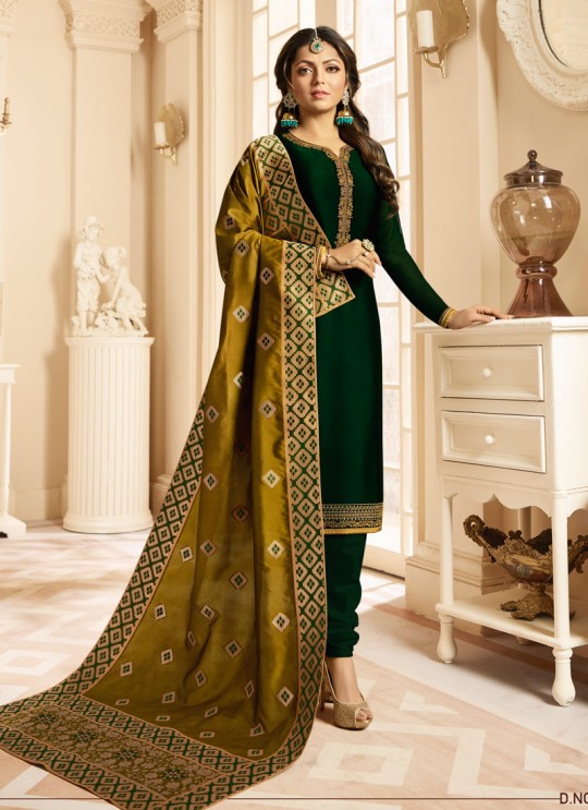 Drashti Dhami Green Embroidered Wedding Wear Churidar Suits Nitya Vol 131 3103 Set By LT Fabrics SC/013575