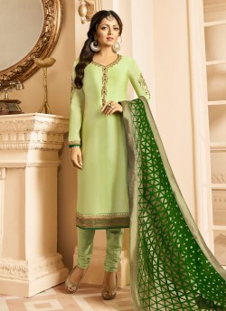 Drashti Dhami Green Embroidered Wedding Wear Churidar Suits Nitya Vol 131 3107 By LT Fabrics  SC/013572