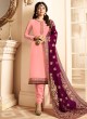Drashti Dhami Pink Embroidered Wedding Wear Churidar Suits Nitya Vol 131 3106 Set By LT Fabrics SC/013575
