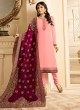 Drashti Dhami Pink Embroidered Wedding Wear Churidar Suits Nitya Vol 131 3106 Set By LT Fabrics SC/013575