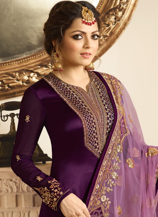 Satin Georgette Embroidered Ethnic Wear Churidar Suits In Color Nitya Vol 132 3206 By LT Fabrics SC/013959