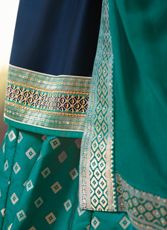 Blue Satin Georgette Designer Skirt Kameez With Chiffon Dupatta Nitya Vol 133 3305 Set By LT Fabrics SC/014144