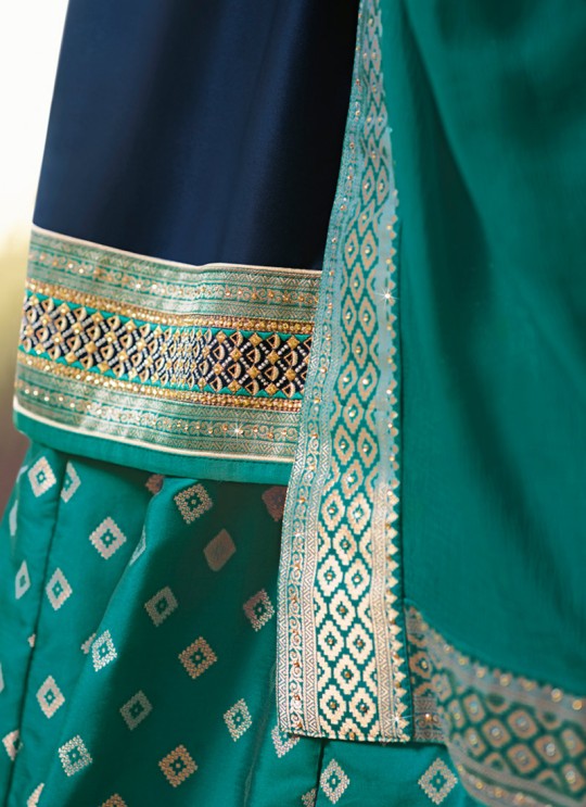 Satin Georgette Embroidered Ceremony Skirt Kameez In Blue Color Nitya Vol 133 3305 By LT Fabrics SC/015458 Satin Georgette Embroidered Ceremony Skirt Kameez In Blue Color Nitya Vol 133 3305 By LT Fabrics SC/015458