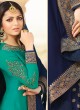 Teal Green Satin Georgette Designer Skirt Kameez With Chiffon Dupatta Nitya Vol 133 3308 Set By LT Fabrics SC/014144