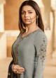 Grey Satin Georgette Embroidered Designer Churidar Suits With Dola Jacquard Dupatta Nitya Vol 134 3403 By LT Fabrics SC/015173 Grey Satin Georgette Embroidered Designer Churidar Suits With Dola Jacquard Dupatta Nitya Vol 134 3403 By LT Fabrics SC/015173