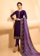 Violet Satin Georgette Embroidered Ceremony Churidar Suits With Dola Jacquard Dupatta Nitya Vol 134 3406 By LT Fabrics SC/015173