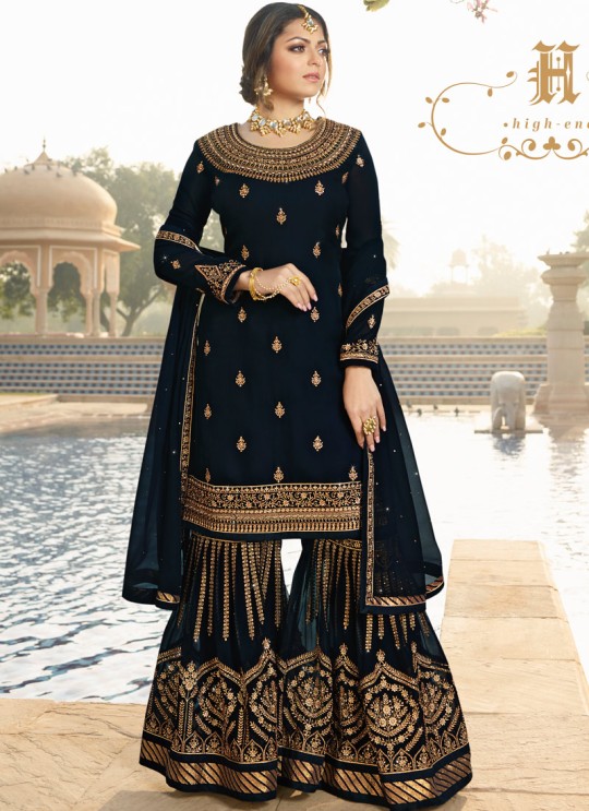 Bridesmaids Georgette Embroidered Garara Suits In Royal Blue Color Nitya Vol 136 3604 By LT Fabrics SC/015144 Bridesmaids Georgette Embroidered Garara Suits In Royal Blue Color Nitya Vol 136 3604 By LT Fabrics SC/015144