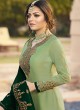 Bridesmaids Satin Georgette Embroidered Garara Suits In Green Color Nitya Vol 136 3605 By LT Fabrics SC/015145
