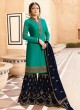 Bridesmaids Satin Georgette Embroidered Garara Suits In Sea Green Color Nitya Vol 136 3609 By LT Fabrics SC/015149