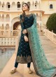 Dola Jacquard Designer Straight Cut Suits In Blue Color Nitya Vol 137 3702 By LT Fabrics SC/015272