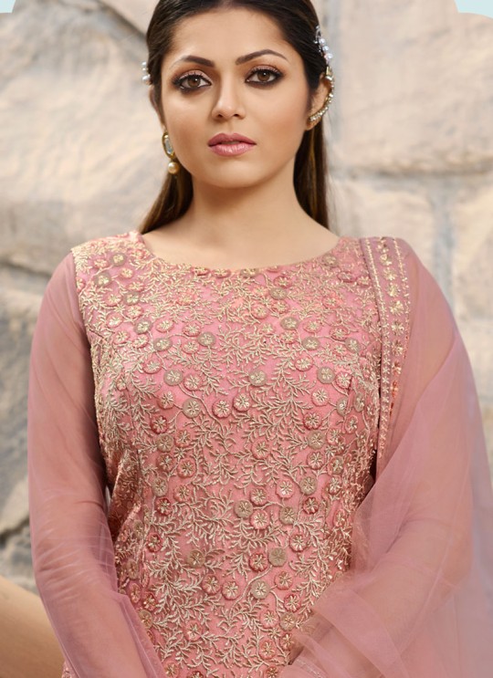 Pink Color Embroidered Palazzo Suit For Ring Ceremony Nitya Vol 138 3802 By LT Fabrics SC/015361