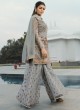 Grey Color Embroidered Palazzo Suit For Ring Ceremony Nitya Vol 138 3804 By LT Fabrics SC/015363