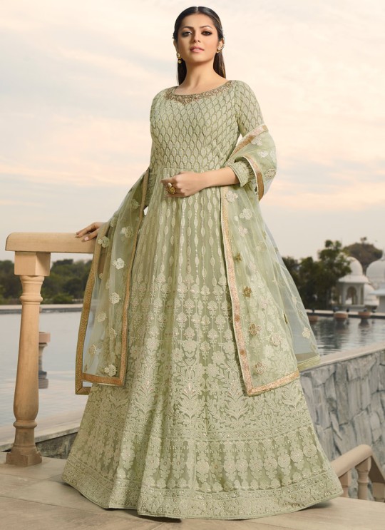 Green Color Embroidered Floor Length Anarkali For Ring Ceremony Nitya Vol 138 3806 By LT Fabrics SC/015365