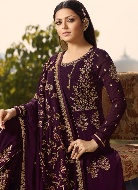 Purple Color Embroidered Floor Length Anarkali For Ring Ceremony Nitya Vol 138 3808 By LT Fabrics SC/015367 Purple Color Embroidered Floor Length Anarkali For Ring Ceremony Nitya Vol 138 3808 By LT Fabrics SC/015367