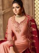 Peach Satin Georgette Party Wear Skirt Kameez Nitya Vol 139 3902 Set By LT Fabrics SC/015234