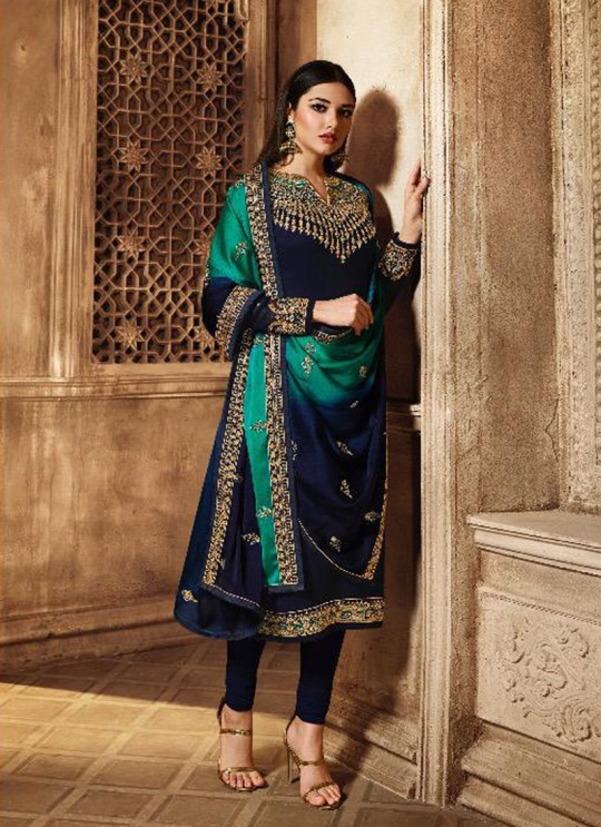 Royal Blue Georgette Traditional Wear Skirt Kameez Nitya Vol 139 3903 Set By LT Fabrics SC/015234