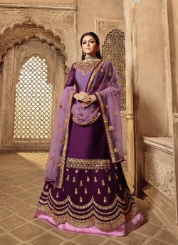 Purple Satin Georgette Ethnic Wear Skirt Kameez Nitya Vol 139 3904 Set By LT Fabrics SC/015234