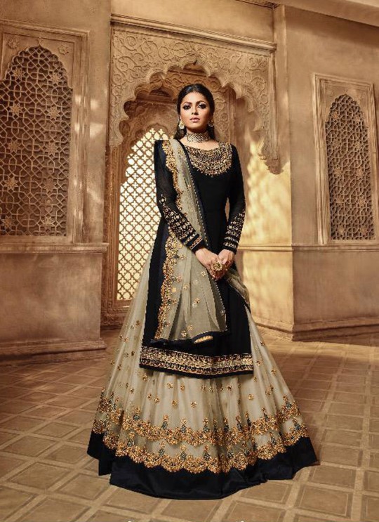 Black Georgette Indian Style Skirt Kameez Nitya Vol 139 3907 Set By LT Fabrics SC/015234