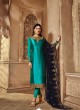Green Satin Georgette Indian Wedding Skirt Kameez Nitya Vol 139 3908 Set By LT Fabrics SC/015234