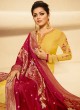 Satin Georgette Yellow Traditional Wear Churidar Suits With Jacquard Dupatta Nitya Vol 140 4004 By LT Fabrics SC/015391