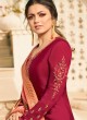 Satin Georgette Magenta Contemporary Churidar Suits With Jacquard Dupatta Nitya Vol 140 4007 By LT Fabrics SC/015391