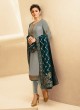 Satin Georgette Grey Party Wear Churidar Suits With Jacquard Dupatta Nitya Vol 140 4008 By LT Fabrics SC/015391