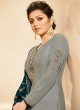 Satin Georgette Grey Party Wear Churidar Suits With Jacquard Dupatta Nitya Vol 140 4008 By LT Fabrics SC/015391