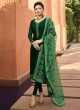 Ceremony Satin Georgette Straight Cut Suits In Green Color Nitya Vol 141 4103 By LT Fabrics SC/015320