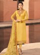 Festival Wear Satin Georgette Straight Cut Suits In Yellow Color Nitya Vol 141 4104 By LT Fabrics SC/015320 Festival Wear Satin Georgette Straight Cut Suits In Yellow Color Nitya Vol 141 4104 By LT Fabrics SC/015320