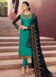 Contemporary Satin Georgette Straight Cut Suits In Teal Green Color Nitya Vol 141 4107 By LT Fabrics SC/015320 Contemporary Satin Georgette Straight Cut Suits In Teal Green Color Nitya Vol 141 4107 By LT Fabrics SC/015320