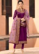 Designer Satin Georgette Straight Cut Suits In Purple Color Nitya Vol 141 4108 By LT Fabrics SC/015320 Designer Satin Georgette Straight Cut Suits In Purple Color Nitya Vol 141 4108 By LT Fabrics SC/015320