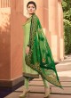 Contemporary Satin Georgette Straight Cut Suits In Green Color Nitya Vol 141 4109 By LT Fabrics SC/015320