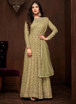 Green Net Keira 1103B Color Floor Length Anarkali By Maisha SC/011864