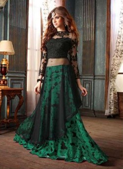 Black Georgette Maskeen Addiction 19003B Color Lehenga Style Suit By Maisha SC/000314