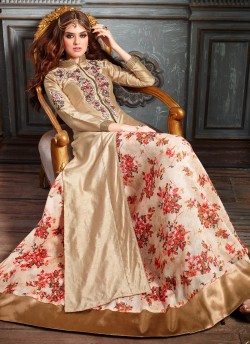 Gold Art Silk Maskeen Addiction 19007/3201 Lehenga Style Suit By Maisha SC/000318