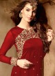 Red Georgette maskeen Addiction - 6 2005 Straight Cut Suit By Maisha SC/001380