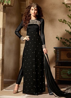 Black Georgette maskeen Addiction - 6 2006 Straight Cut Suit By Maisha SC/001381