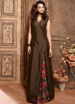 Brown Silk Maskeenji 3609 Pakistani Suit By Maisha SC/001016