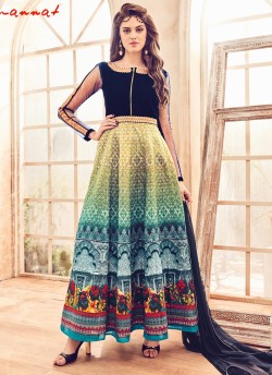 Multicolor Bhagalpuri Silk Mannat 4109 Gown Style Anarkali By Maisha SC/003133