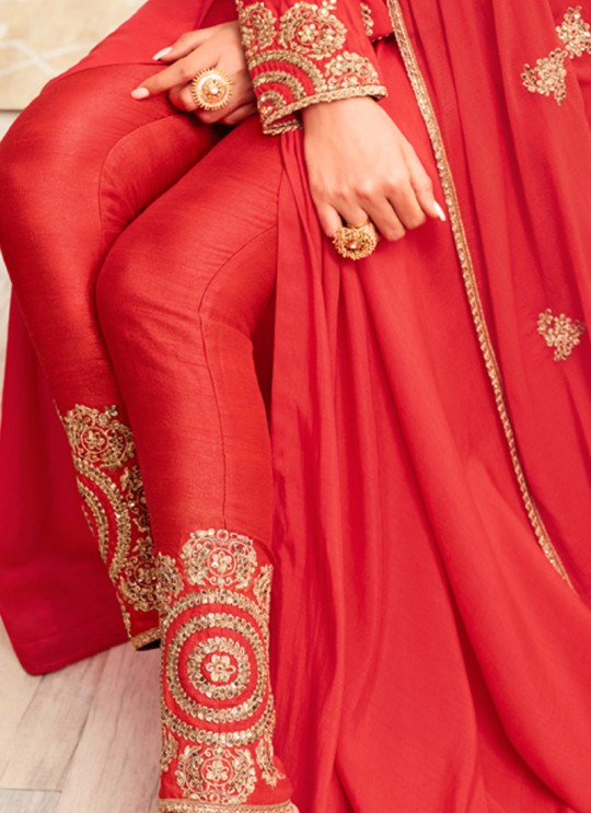 Red Art Silk Sonal Chauhan 4601 Abaya Style Anarkali By Maisha SC/005310