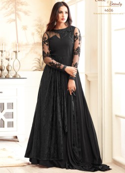 Black Georgette Sonal Chauhan 4606 Gown Style Anarkali By Maisha SC/0053330