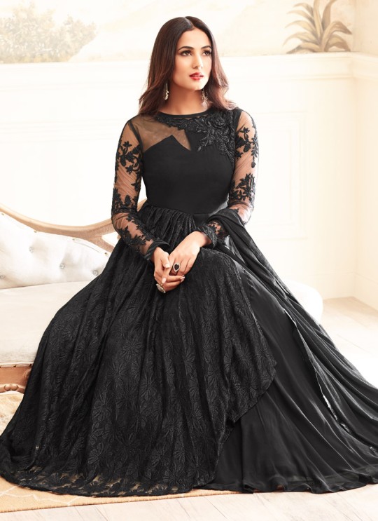 Black Georgette Sonal Chauhan 4606 Gown Style Anarkali By Maisha SC/0053330