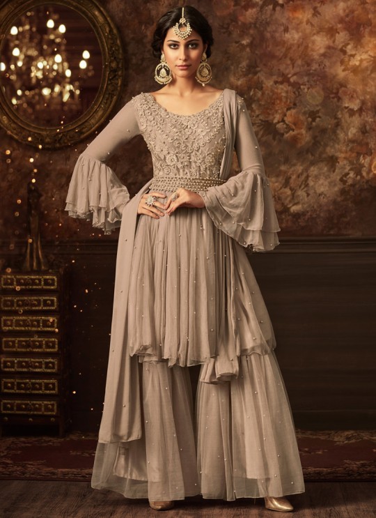 Grey Net Aziza 5803A Color Sharara Suit By Maisha SC/011571 Grey Net Aziza 5803A Color Sharara Suit By Maisha SC/011571