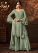 Green Net Aziza 5803B Color Sharara Suit By Maisha SC/011572