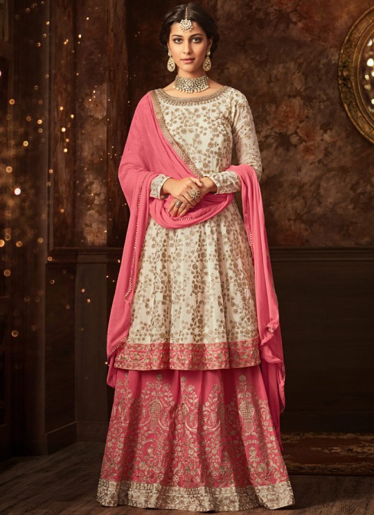 Cream Georgette Aziza 5807 Sharara Suit By Maisha SC/011127 Cream Georgette Aziza 5807 Sharara Suit By Maisha SC/011127