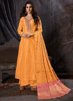 Yellow Silk MASKEEN 5901 Series 5903 Palazzo Suit By Maisha SC/012509